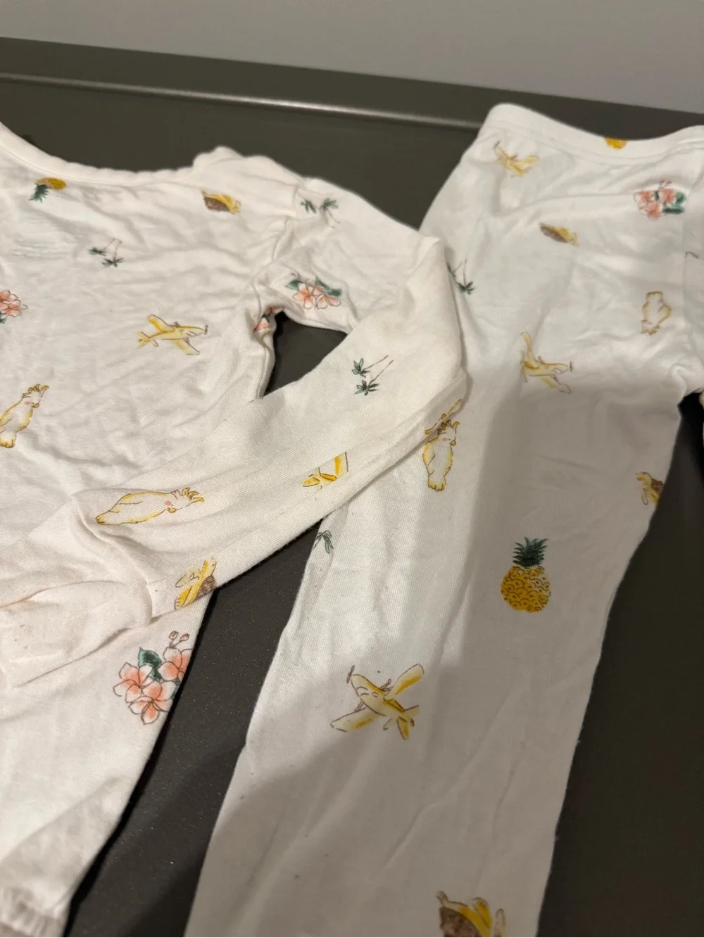 Carter's White Pineapple & Floral Long-Sleeve Pajama Set